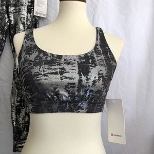 Energy bra in gray and silver brushed metallic